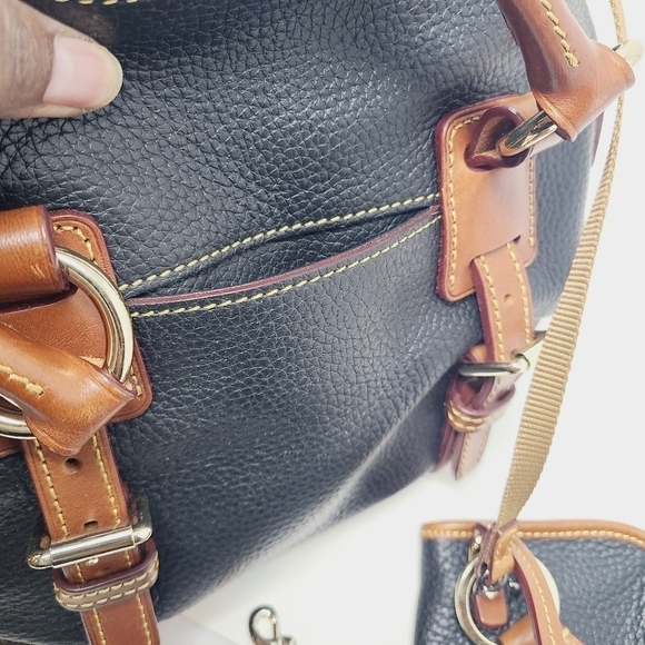 Dooney & Bourke | Large Vintage Black Pebble Grain Flortentine Satchel Bag - Picture 13 of 15